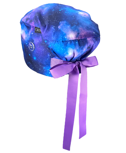 Blue Space with Purple Clouds Euro Scrub Cap - 100% Cotton
