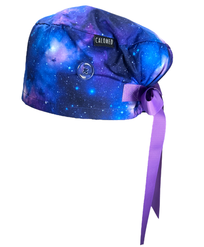 Blue Space with Purple Clouds Euro Scrub Cap - 100% Cotton