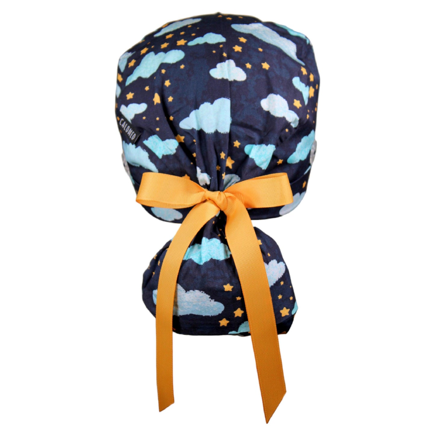 Clouds and Stars Ponytail Scrub Cap - 100% Cotton