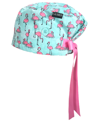Flamingos in Puddles Euro Scrub Cap