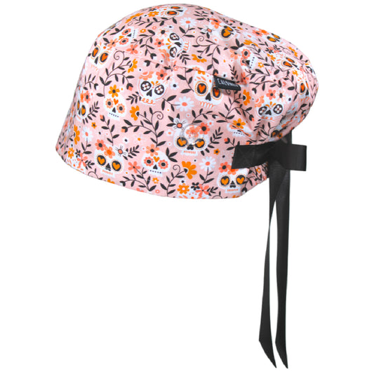 Floral Skulls Euro Scrub Cap - 100% Cotton