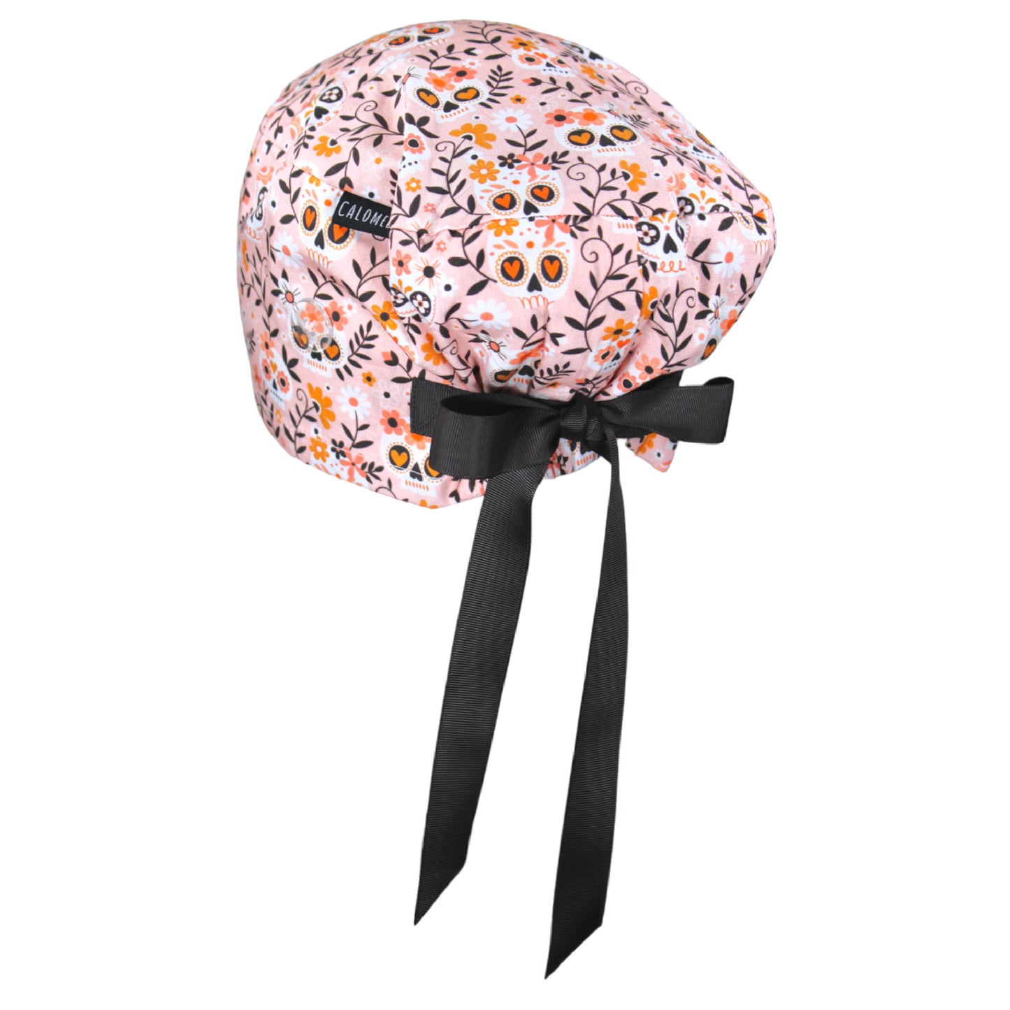 Floral Skulls Euro Scrub Cap - 100% Cotton