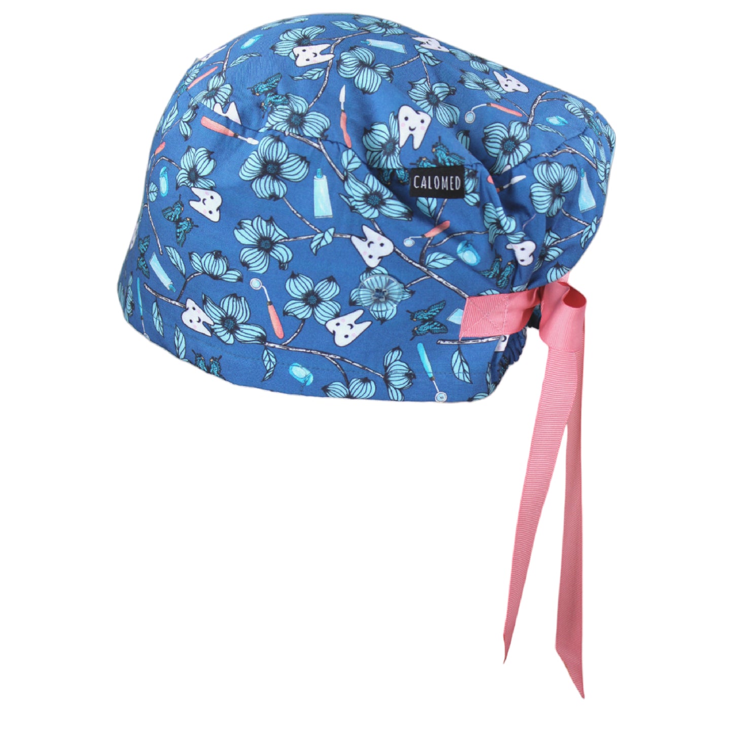 Floral Teeth Euro Scrub Cap - 100% Cotton