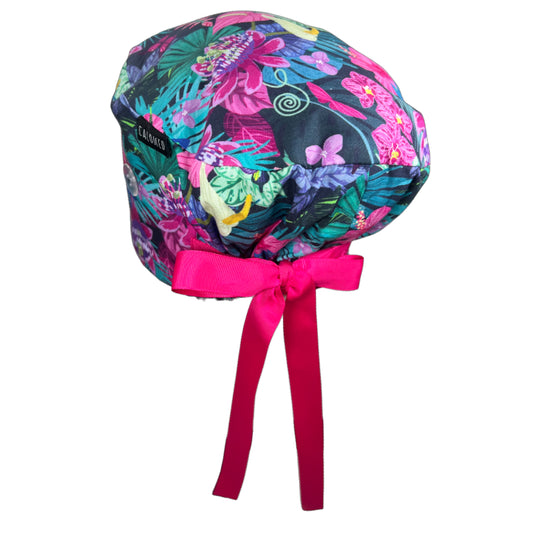 Passion Flowers Euro Scrub Cap - 100% Cotton