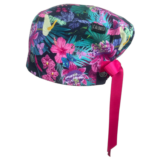 Passion Flowers Euro Scrub Cap - 100% Cotton