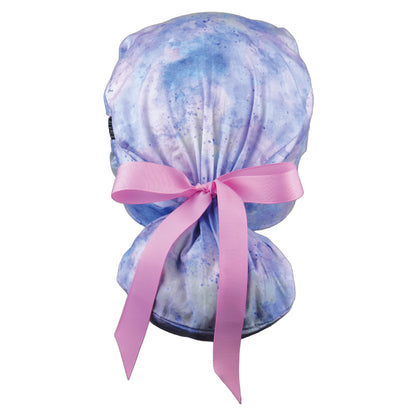 Purple Paint Splatter Ponytail Scrub Cap - 100% Cotton