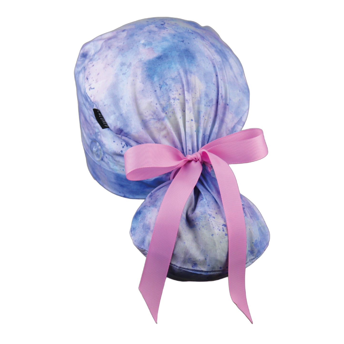 Purple Paint Splatter Ponytail Scrub Cap - 100% Cotton