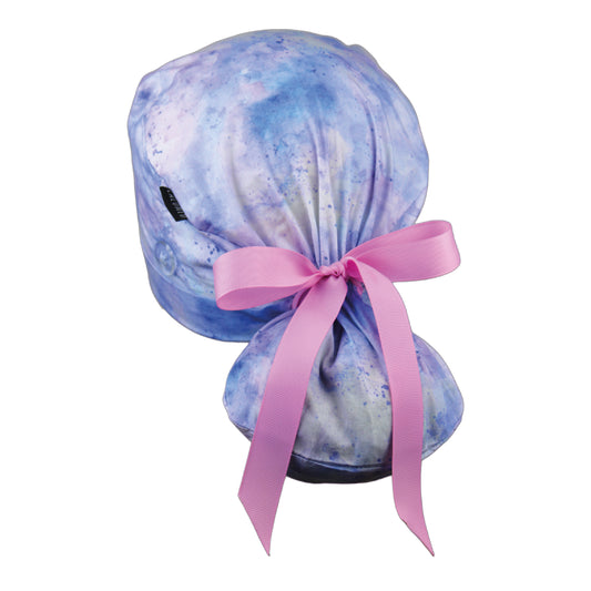 Purple Paint Splatter Ponytail Scrub Cap - 100% Cotton