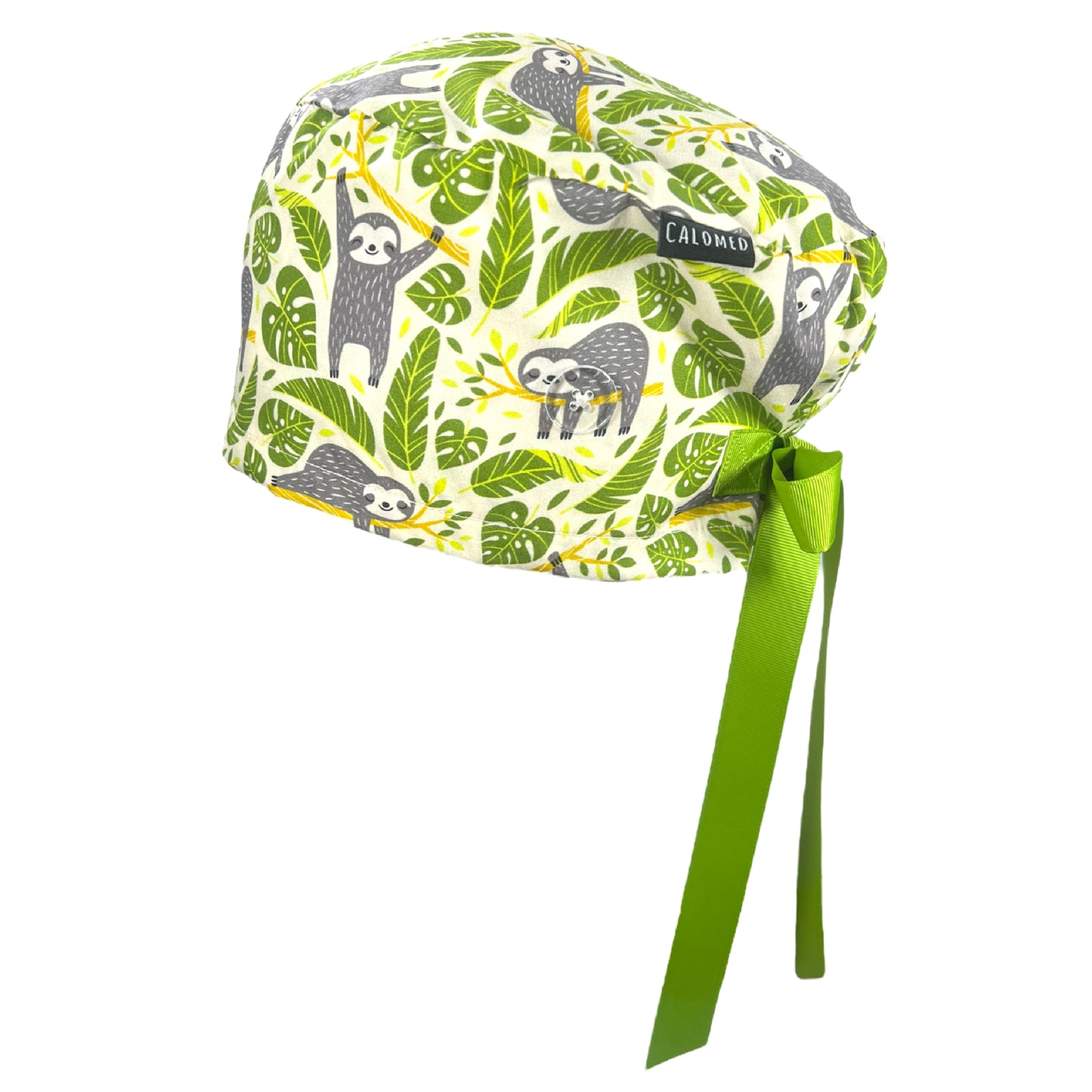 Sloths on Ivory Euro Scrub Cap - 100% Cotton