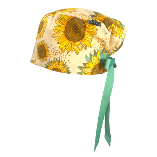Sunflowers Euro Scrub Cap - 100% Cotton