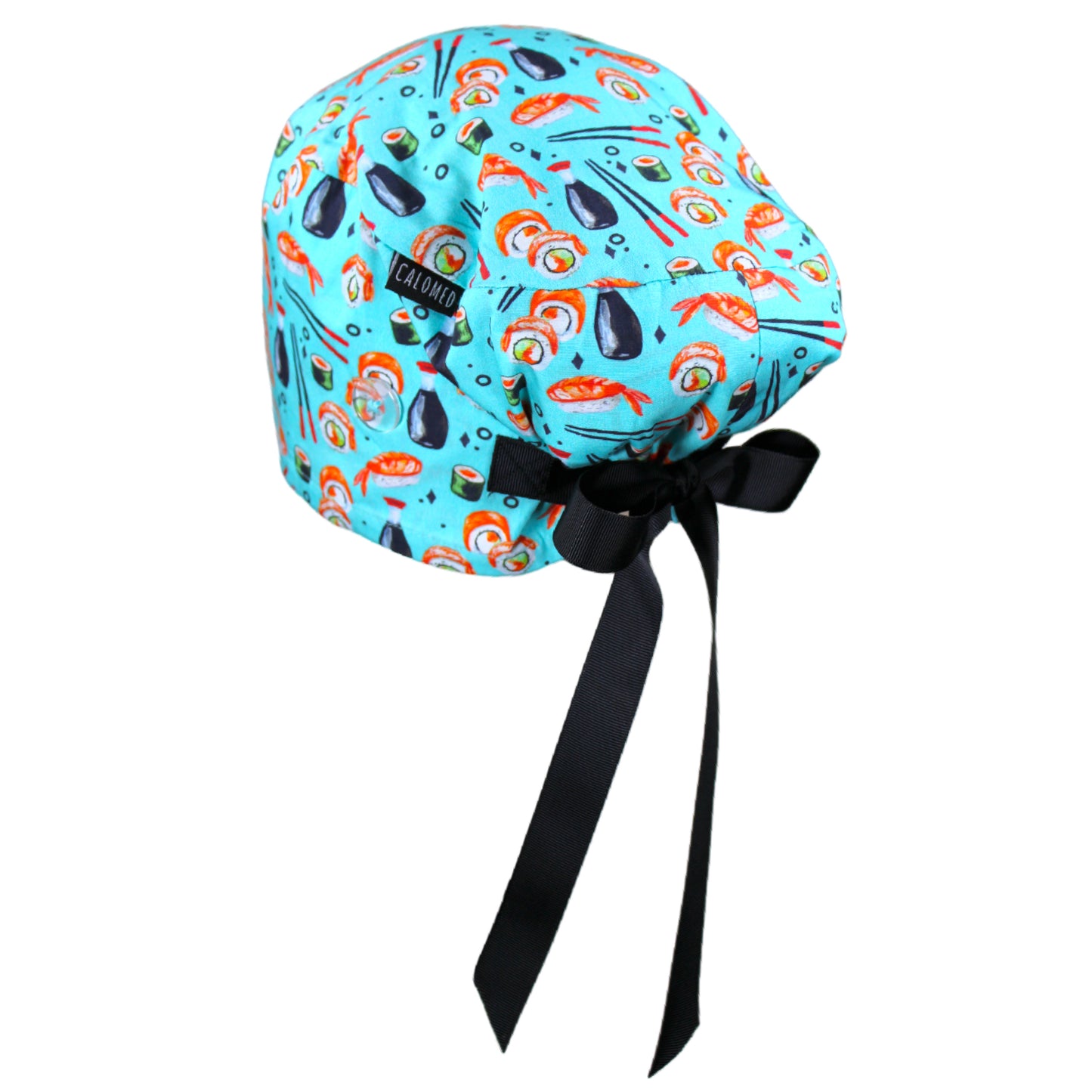 Sushis on Light Blue Euro Scrub Cap - 100% Cotton