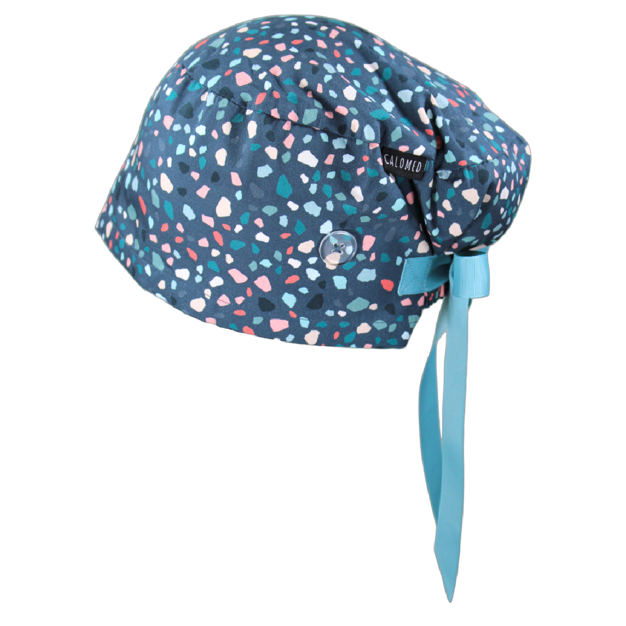 Terrazzo on Teal Euro Scrub Cap