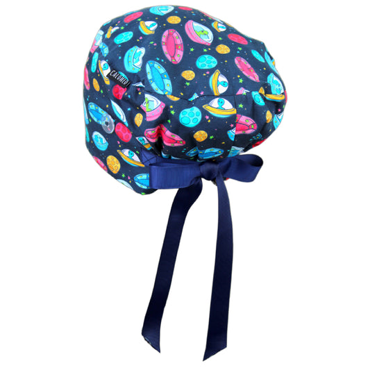 UFOs in Space Euro Scrub Cap - 100% Cotton