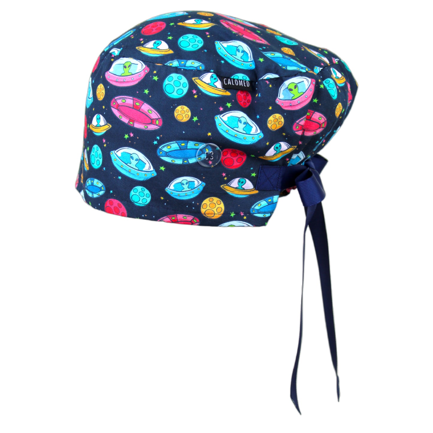 UFOs in Space Euro Scrub Cap - 100% Cotton