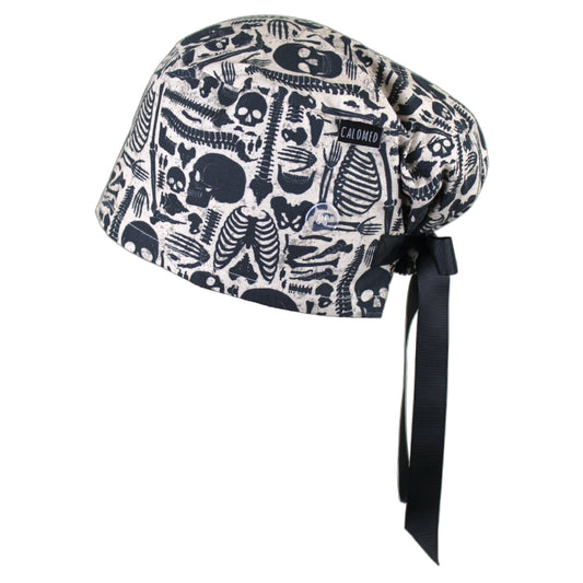 Vintage Skeleton Euro Scrub Cap - 100% Cotton