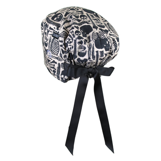 Vintage Skeleton Euro Scrub Cap - 100% Cotton