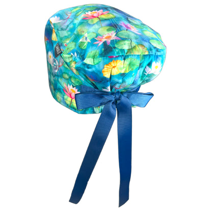 Waterlilies Euro Scrub Cap - 100% Cotton