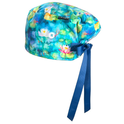 Waterlilies Euro Scrub Cap - 100% Cotton